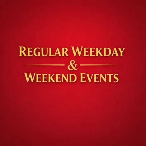 Monthly events poster on a club noticeboard