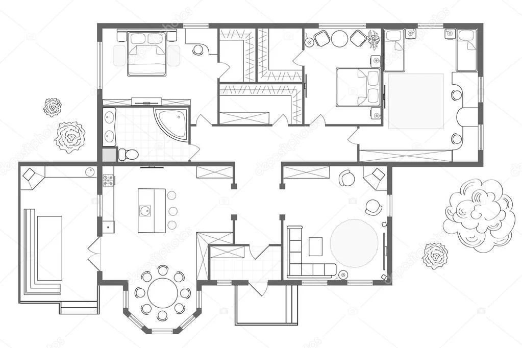 Event planner reviewing a floor plan for the function room