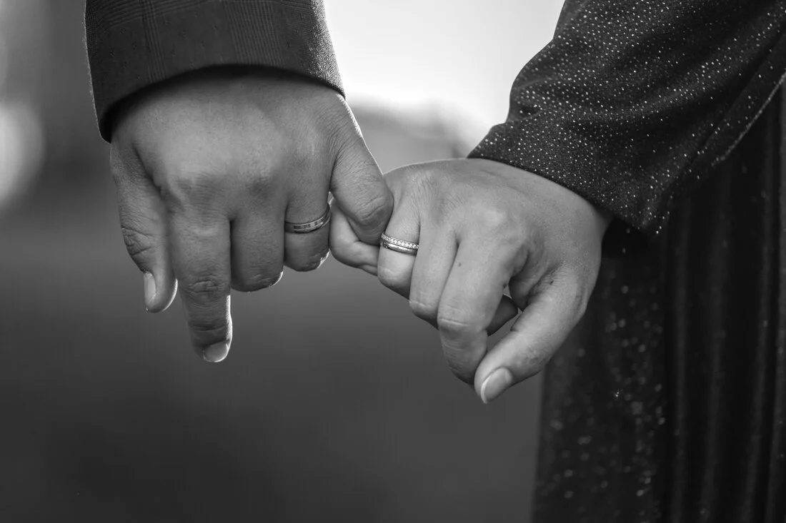 Couple making a toast at an engagement or anniversary party
